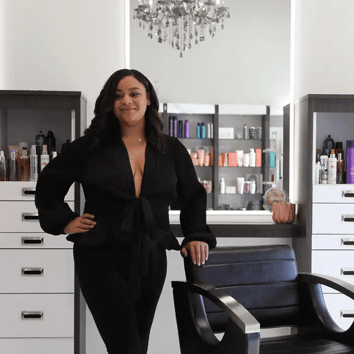 Portrait of Angelica Pacheco, a professional stylist at The Beauty Lounge Salon + Blow Dry Bar, showcasing their expertise and style.